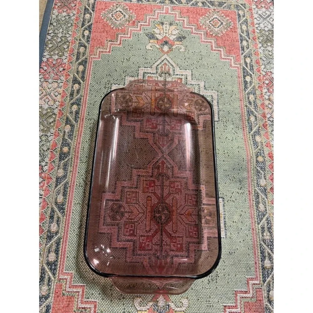 Vintage Pyrex Visions Cranberry Glass w quarts Casserole Baking Dish  Roaster